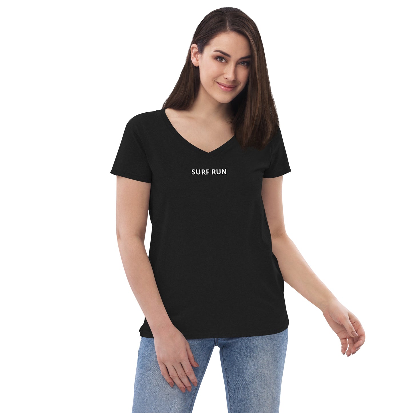 Surf Run CA Bear Women’s recycled v-neck t-shirt