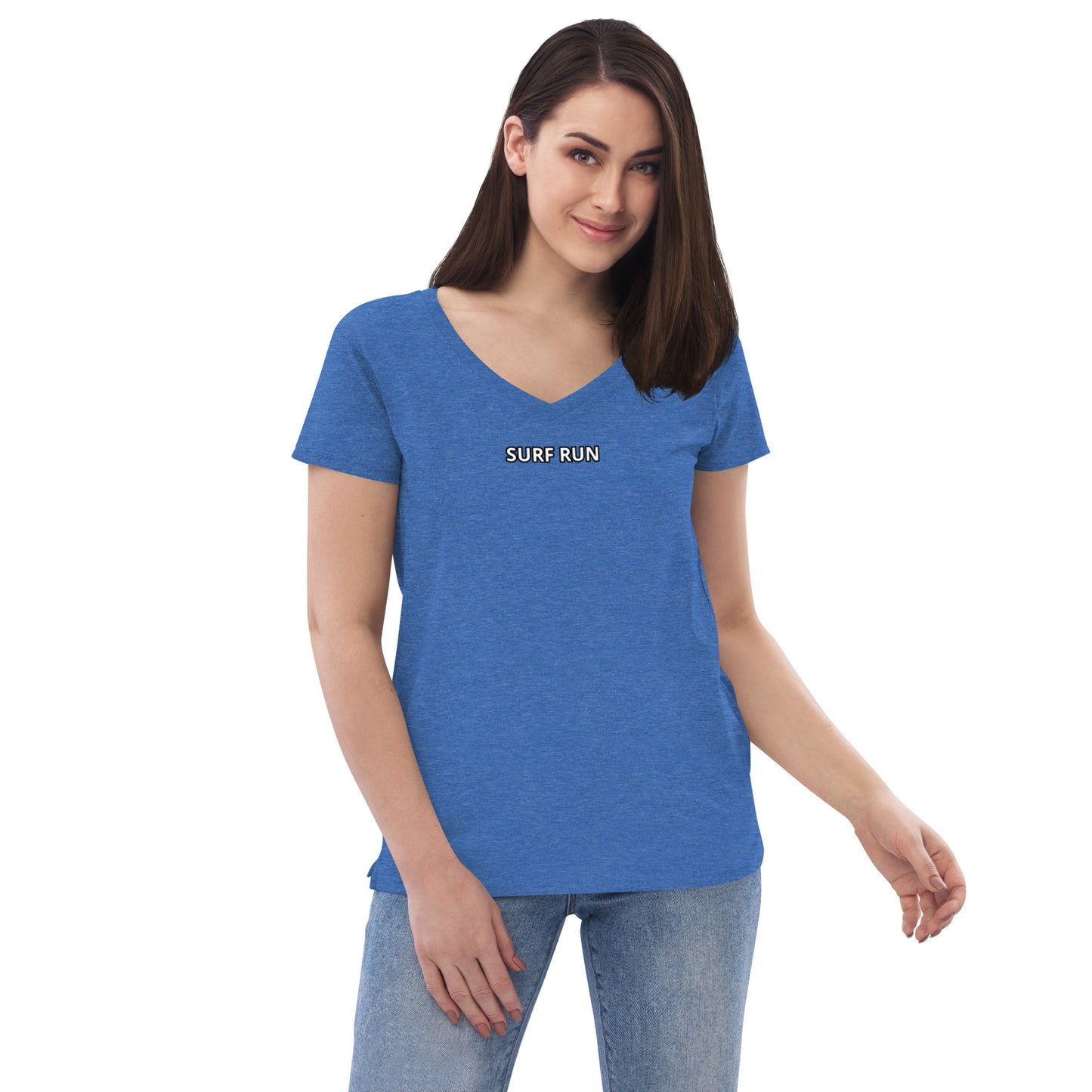 Surf Run CA Bear Women’s recycled v-neck t-shirt