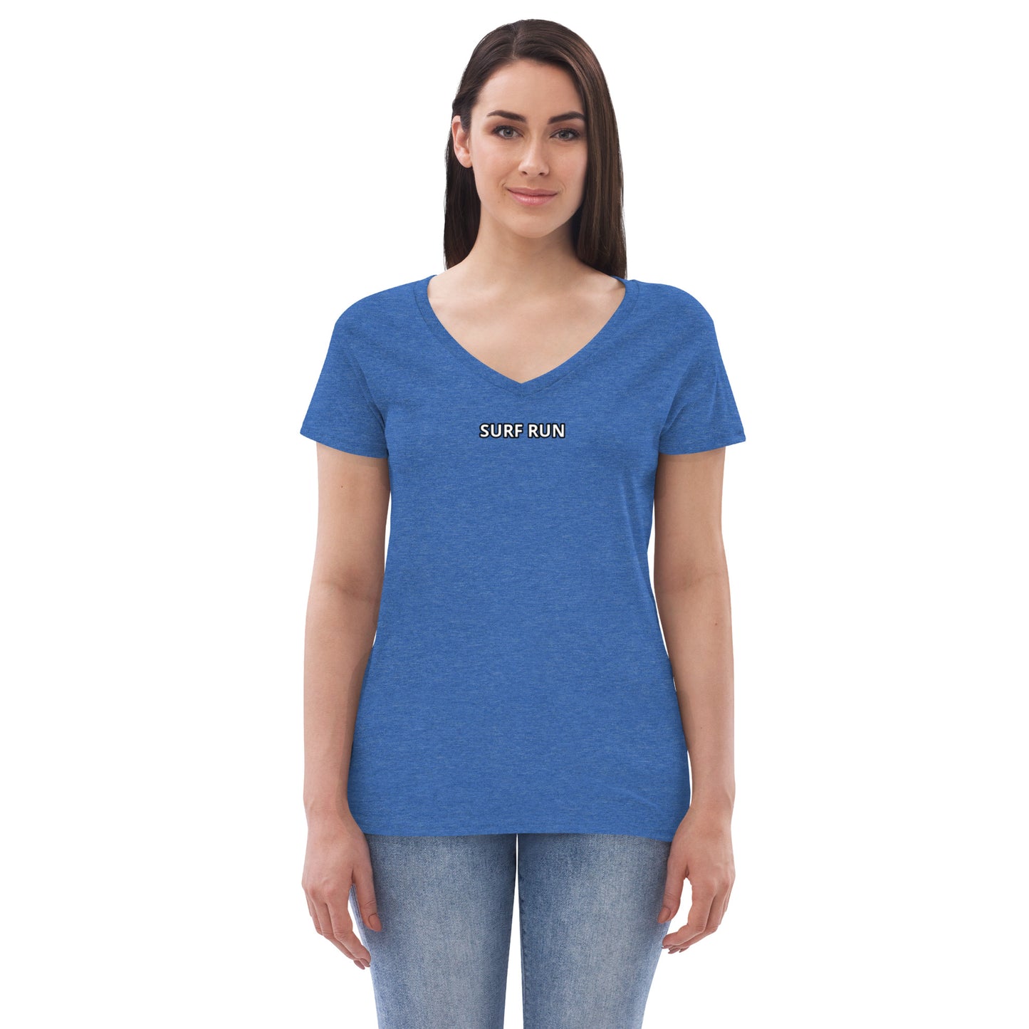 Surf Run CA Bear Women’s recycled v-neck t-shirt