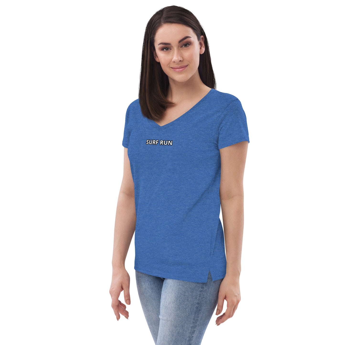 Surf Run CA Bear Women’s recycled v-neck t-shirt