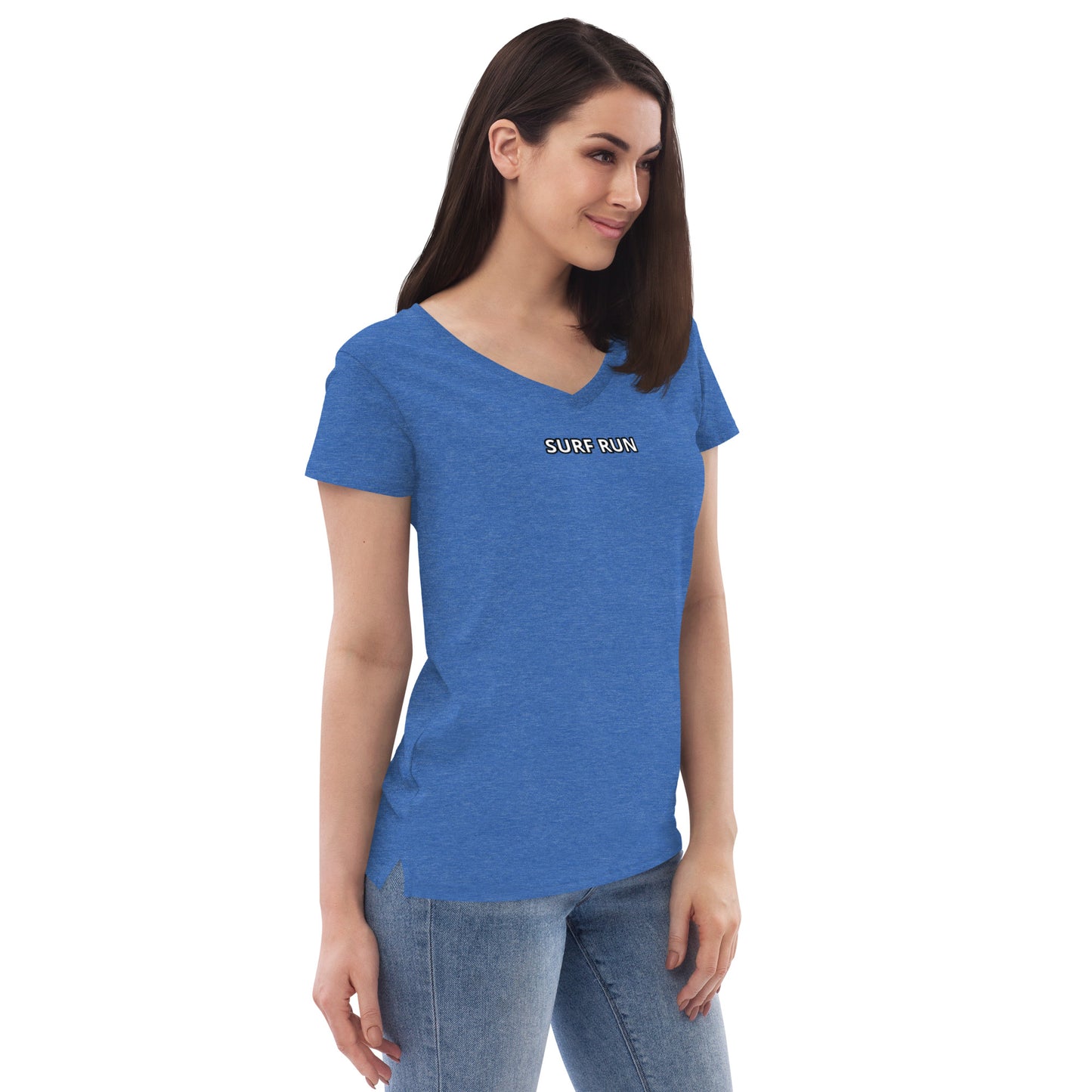 Surf Run CA Bear Women’s recycled v-neck t-shirt