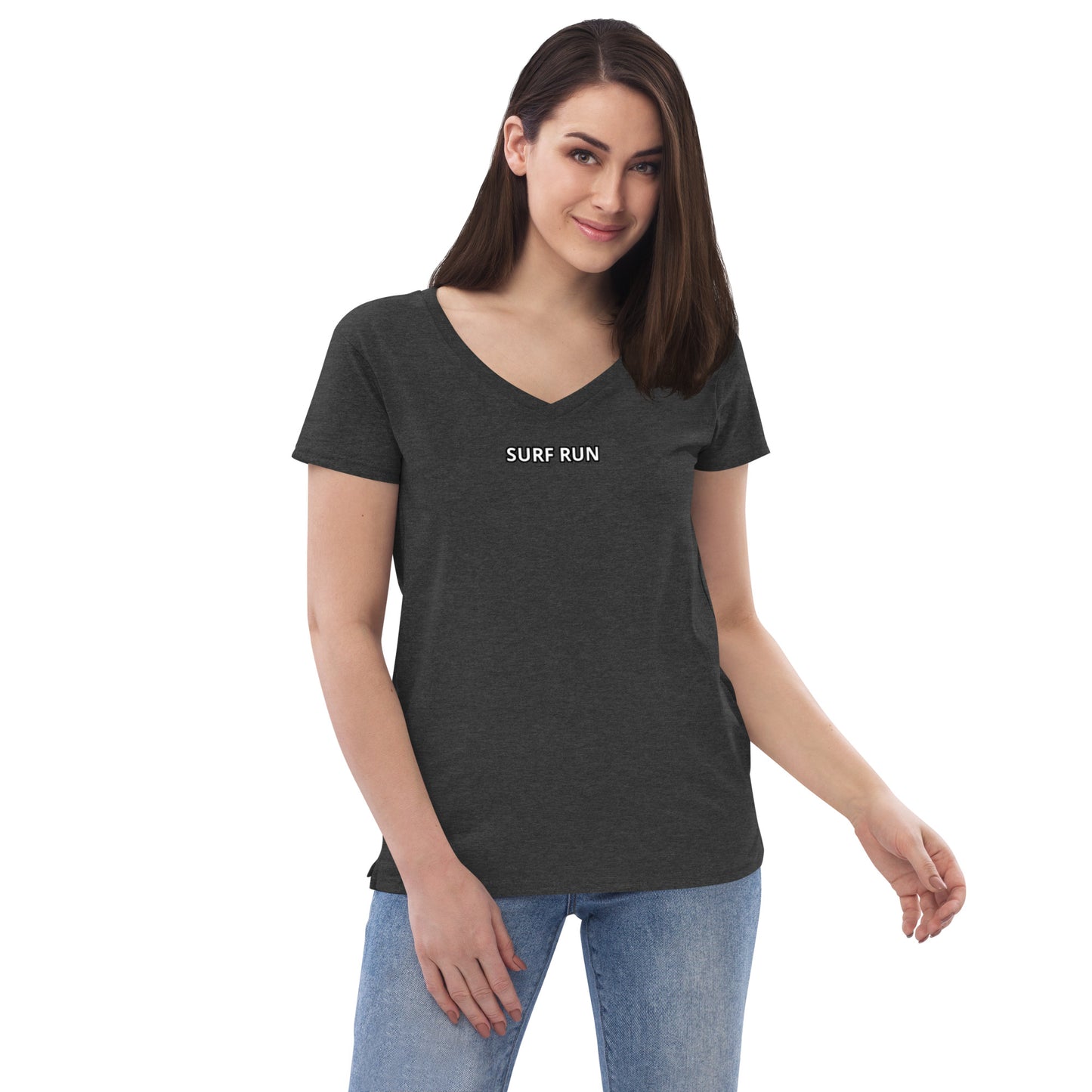 Surf Run CA Bear Women’s recycled v-neck t-shirt
