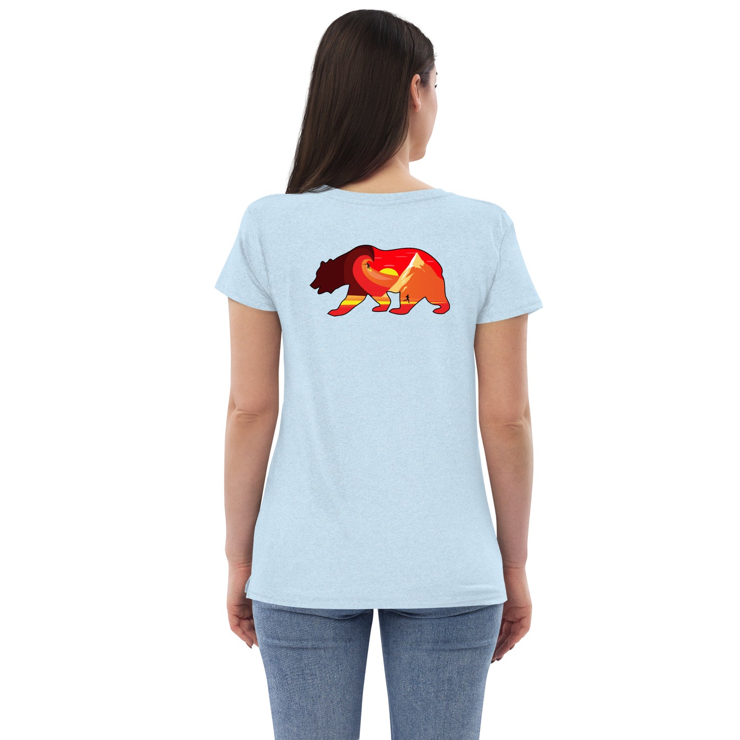 Surf Run CA Bear Women’s recycled v-neck t-shirt