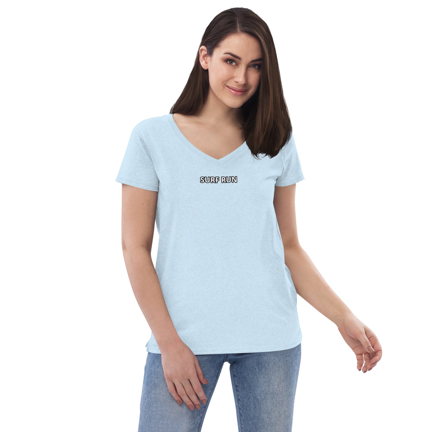 Surf Run CA Bear Women’s recycled v-neck t-shirt