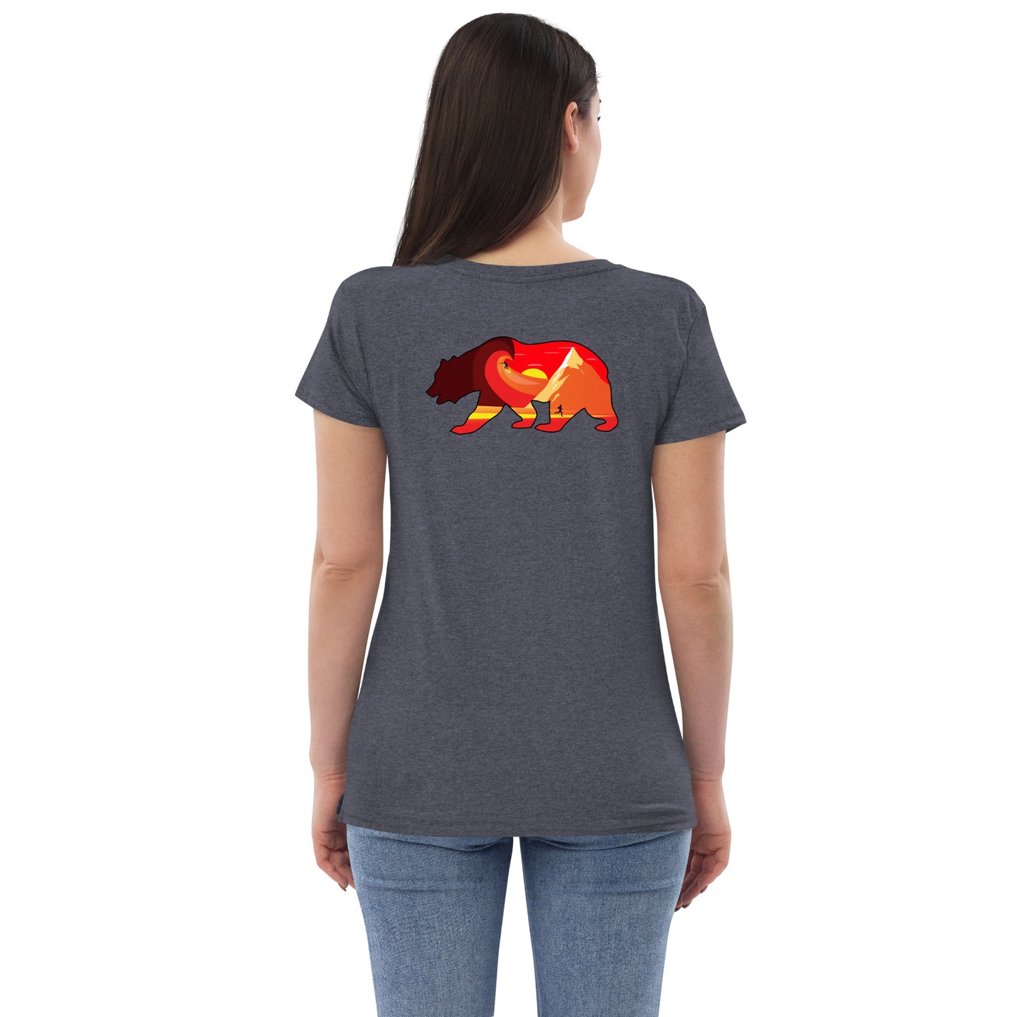 Surf Run CA Bear Women’s recycled v-neck t-shirt
