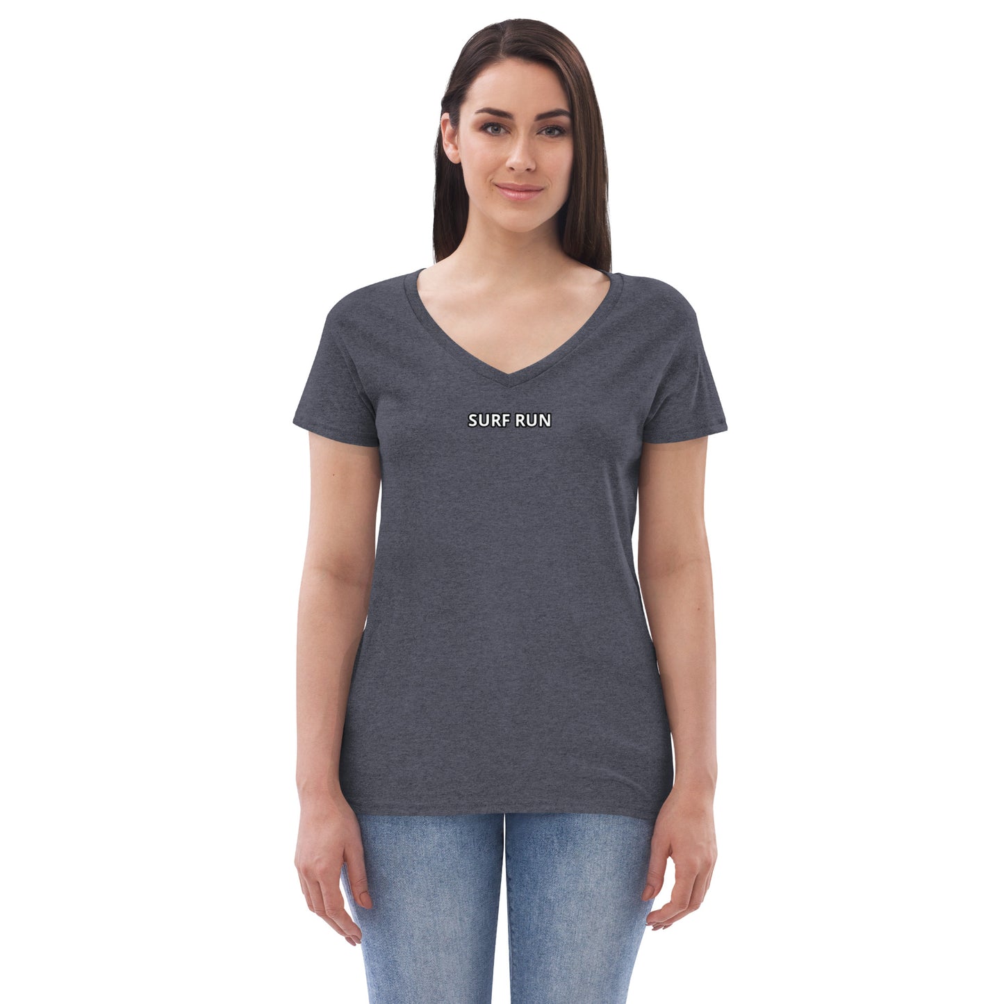 Surf Run CA Bear Women’s recycled v-neck t-shirt