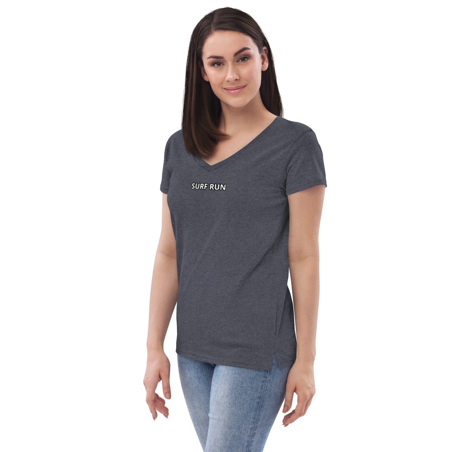 Surf Run CA Bear Women’s recycled v-neck t-shirt