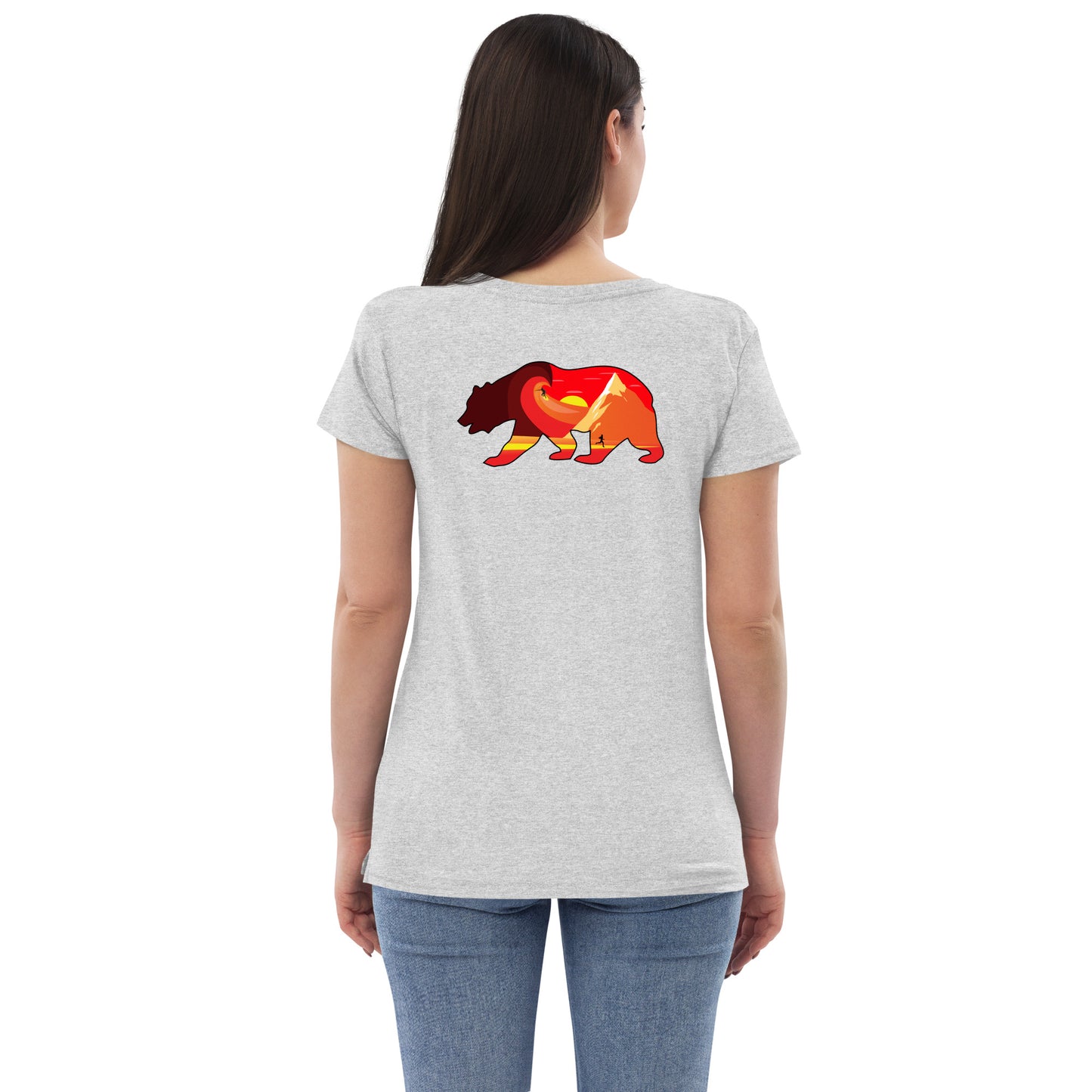 Surf Run CA Bear Women’s recycled v-neck t-shirt