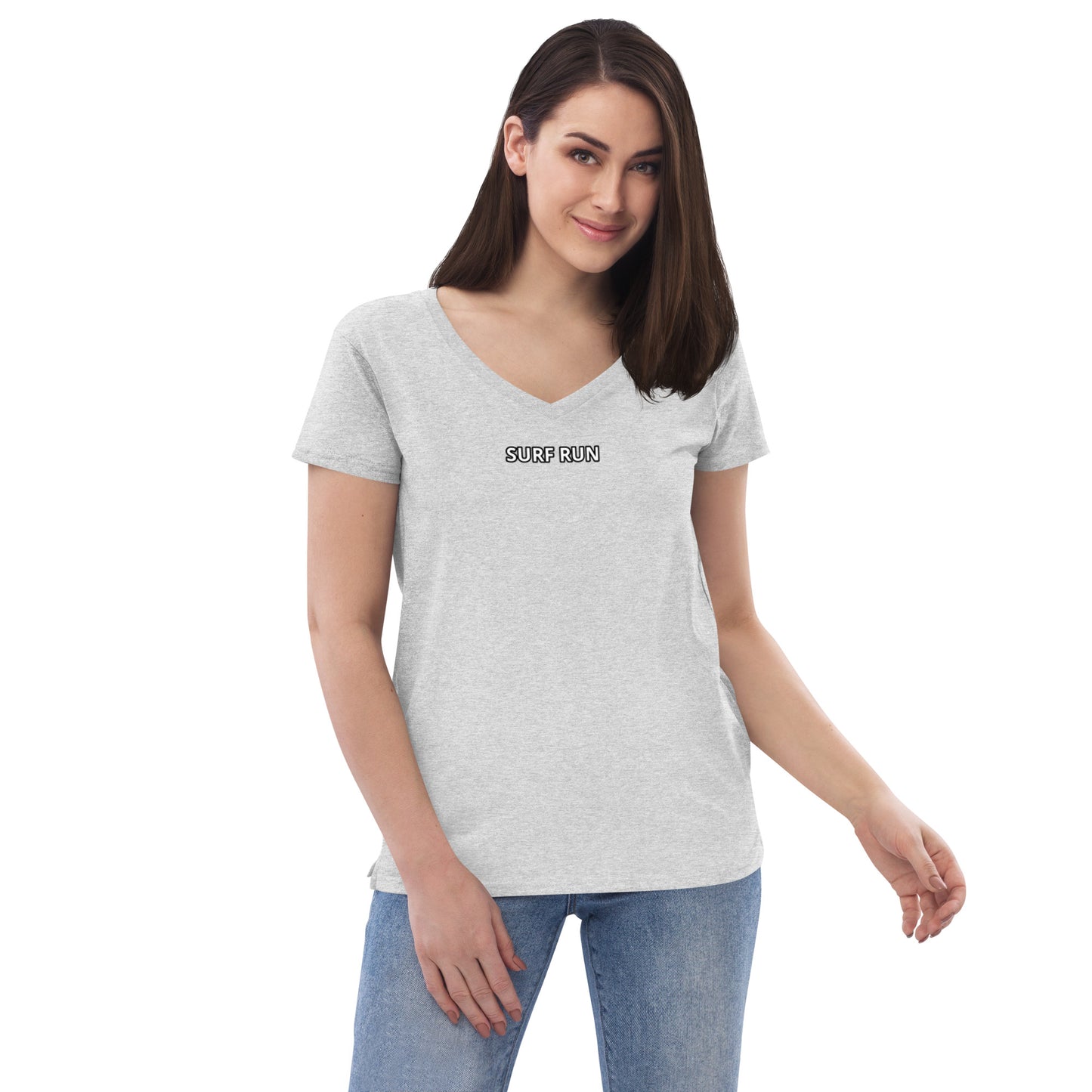 Surf Run CA Bear Women’s recycled v-neck t-shirt