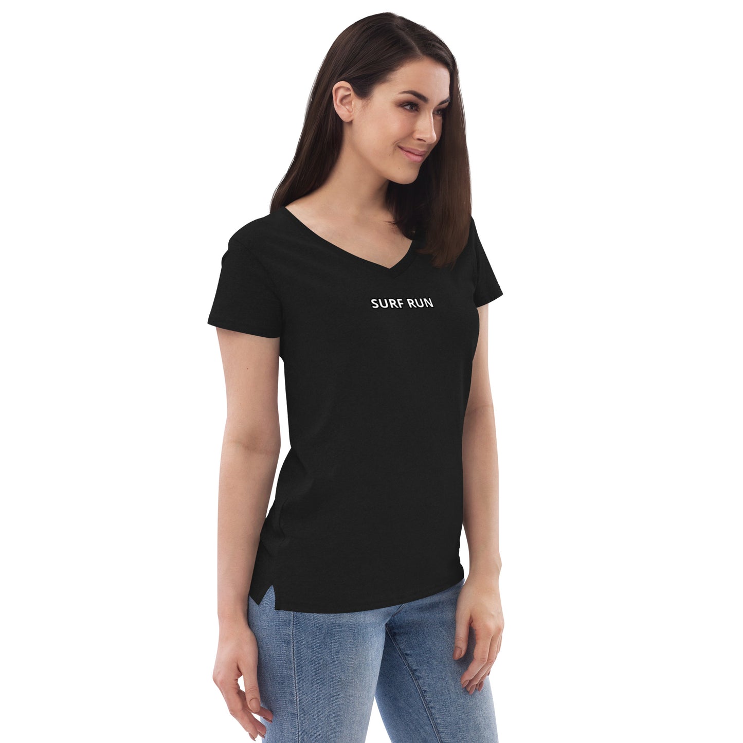 Surf Run CA Bear Women’s recycled v-neck t-shirt