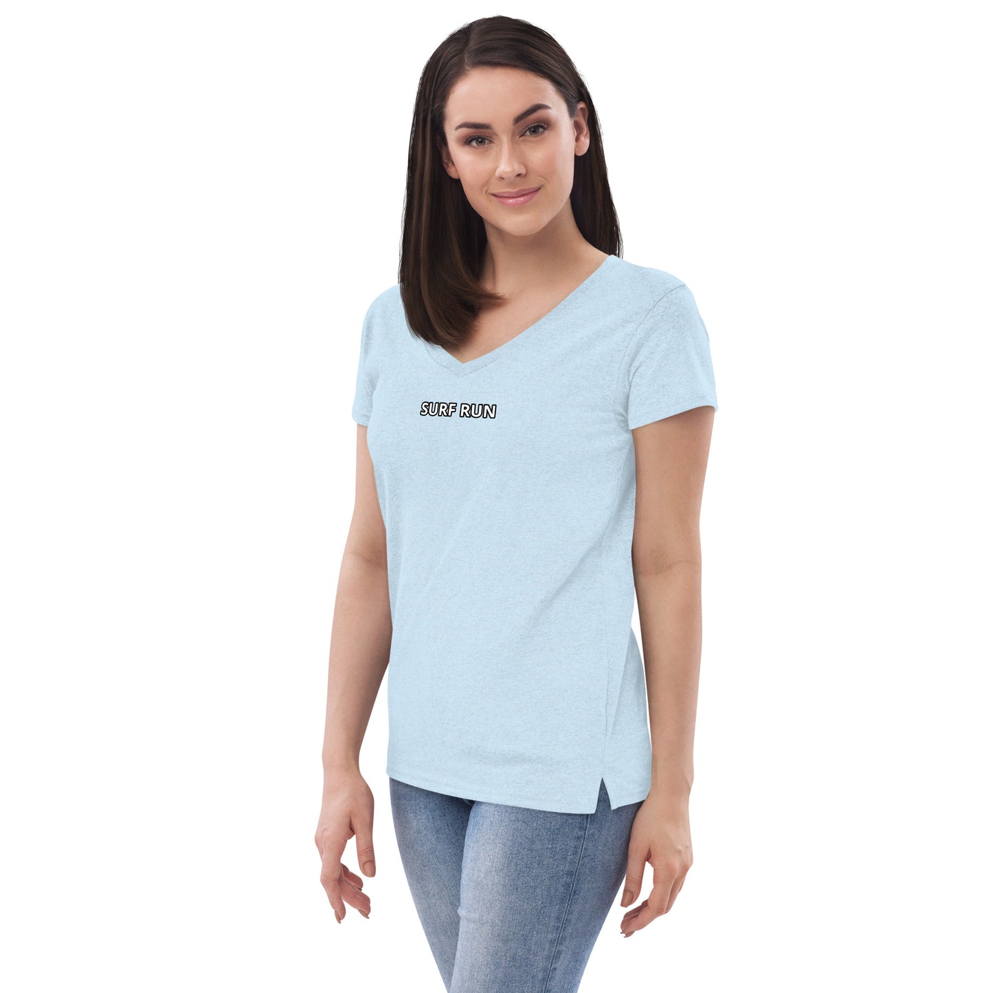 Surf Run CA Bear Summer Edition Women’s recycled v-neck t-shirt