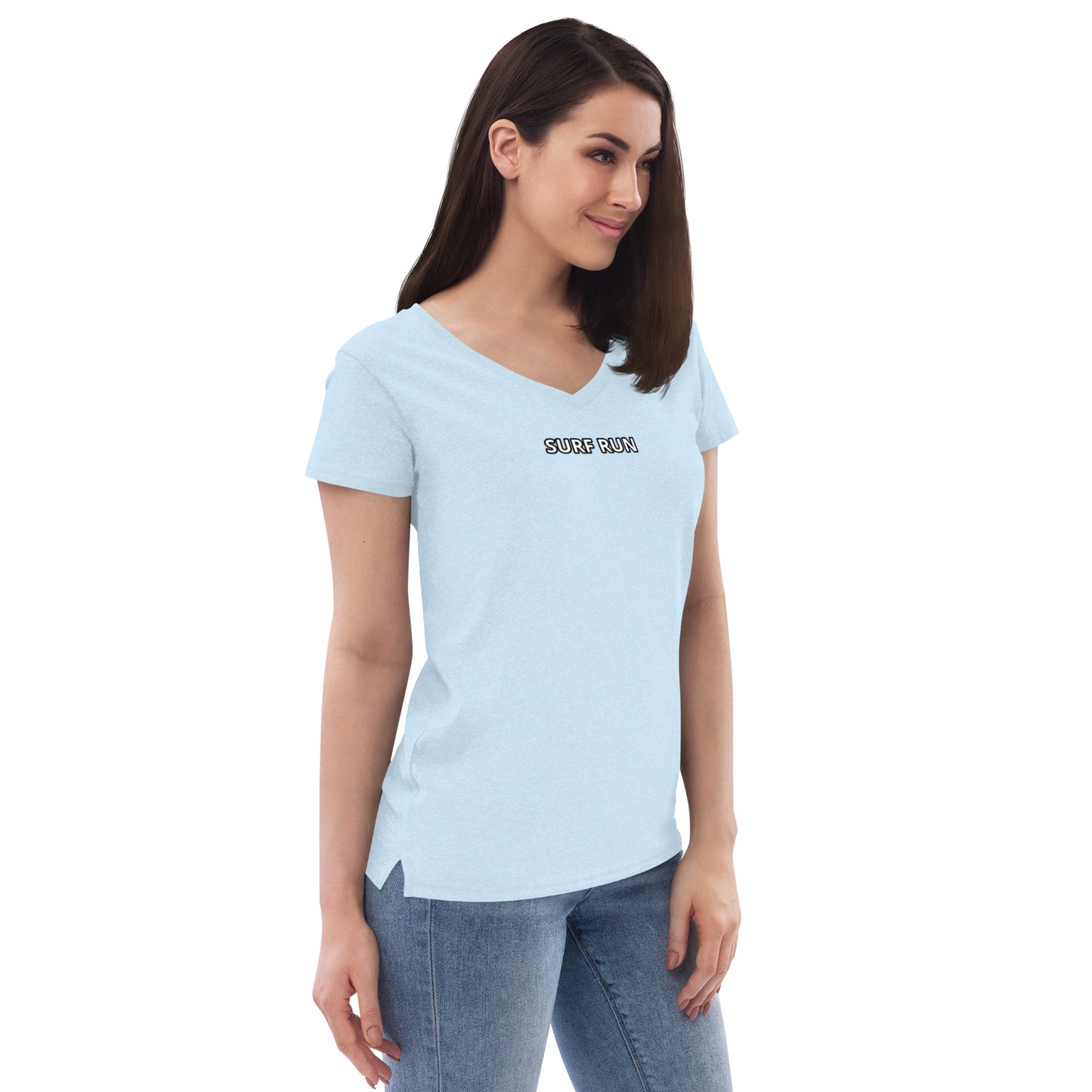 Surf Run CA Bear Women’s recycled v-neck t-shirt